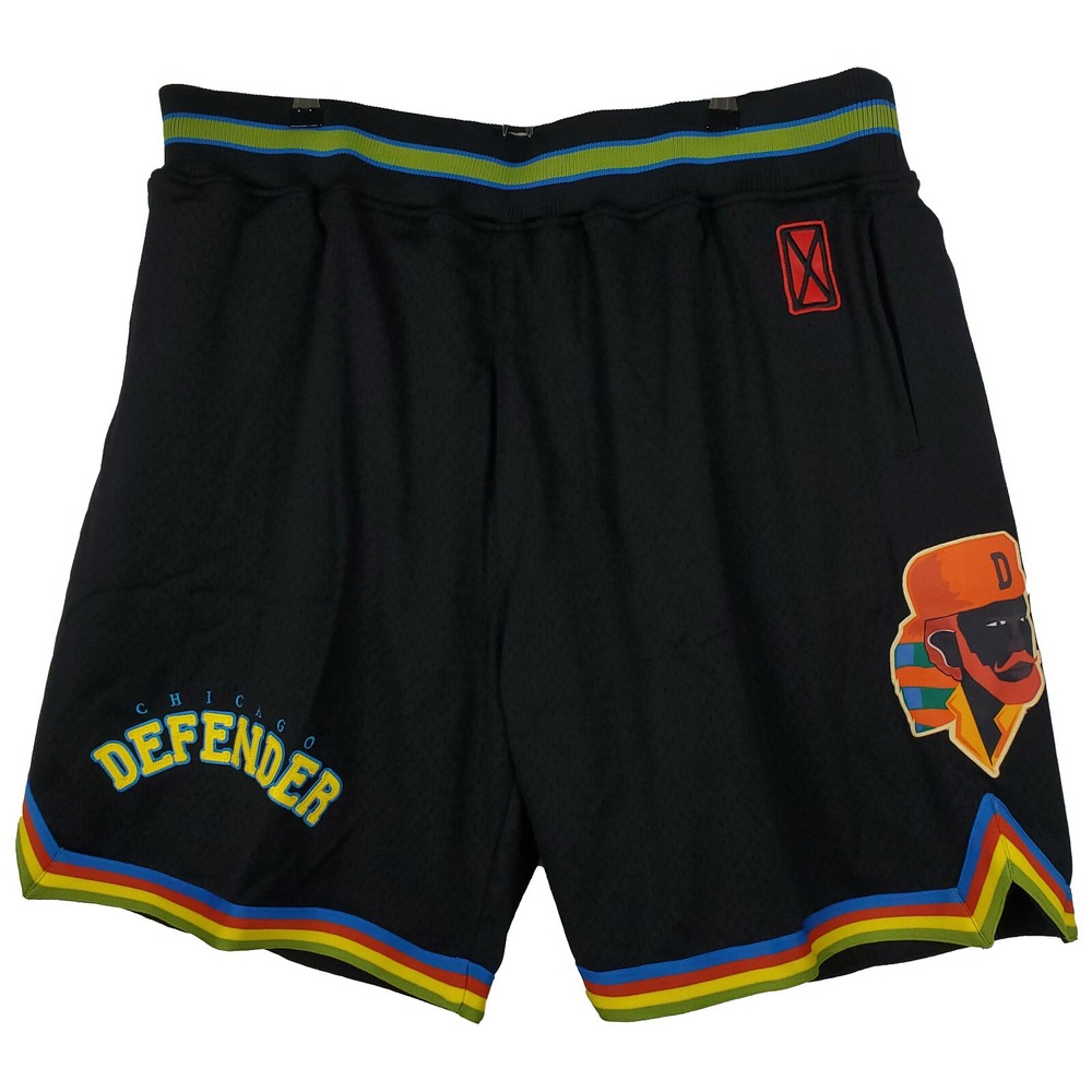 Hebru‎ Brantley Mitchell & Ness 3XL XXXL Jersey Shorts Embroidery Art Black NWT